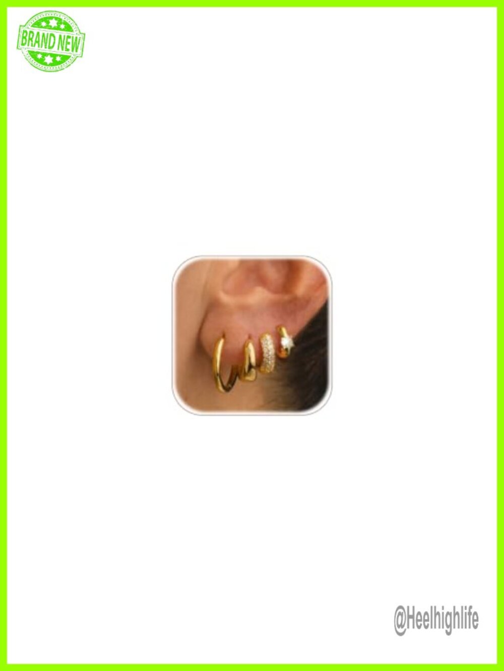 14K Gold Plated Hoop Earrings Set Huggie Hypoallergenic